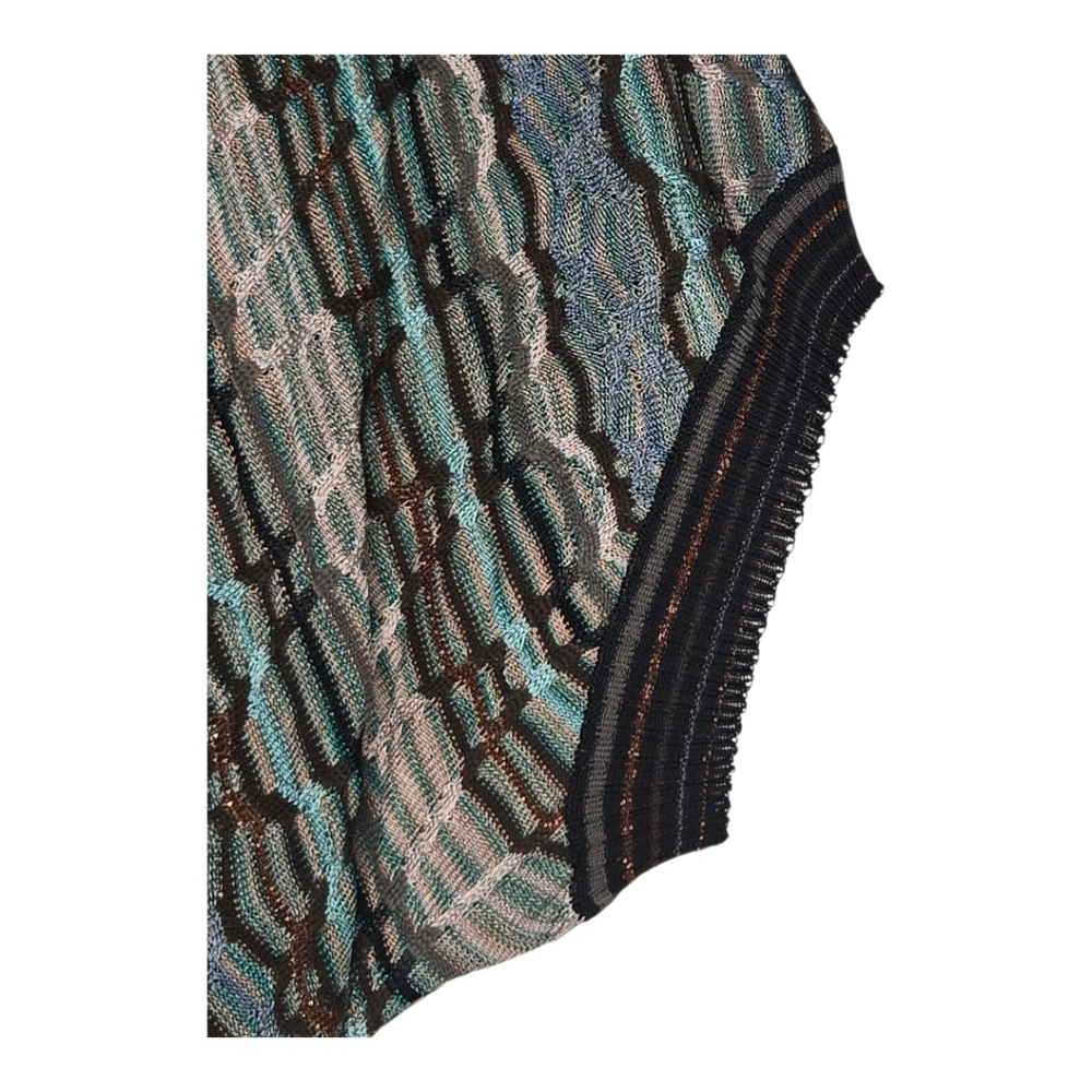 Missoni Womens Y2K Chevron Wave Multi Color Metallic Knit Bodycon Mini Dress 38 - Picture 3 of 8